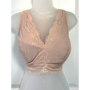 NWT Dreamfit Lace Bralette 3X Nude Wireless Bra XXXL Plus Size Loungewear